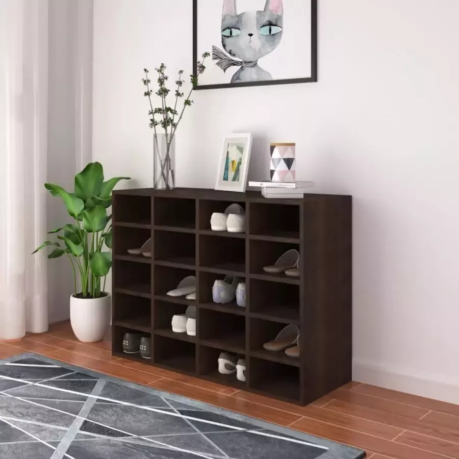 Furniture Limited Schoenenrek 92x30x67 5 cm bewerkt hout gerookt eikenkleurig