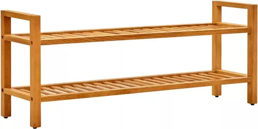 Furniture Limited Schoenenrek met 2 schappen 100x27x40 cm massief eikenhout