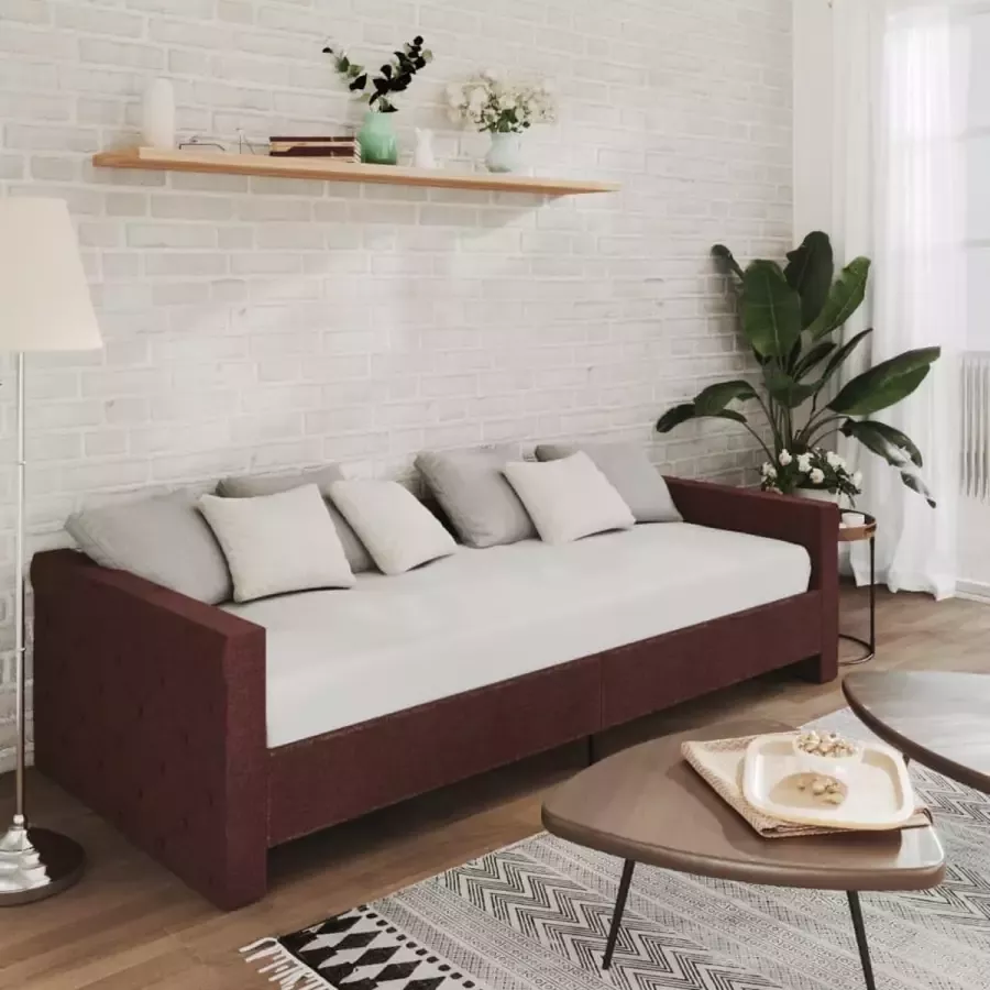 Furniture Limited Slaapbank met matras en USB stof paars 90x200 cm