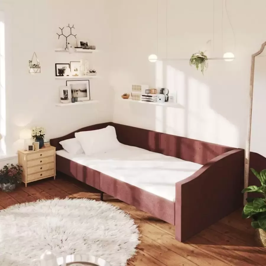 Furniture Limited Slaapbank met matras en USB stof paars 90x200 cm
