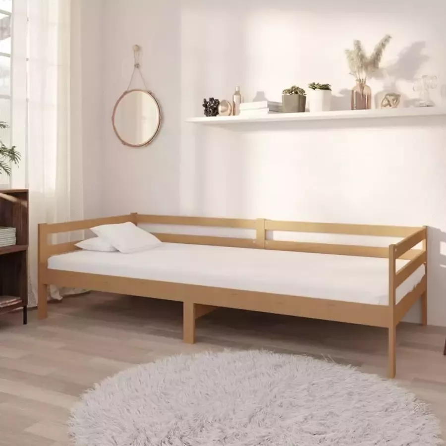 Furniture Limited Slaapbank met matras massief grenenhout honingbruin 90x200 cm