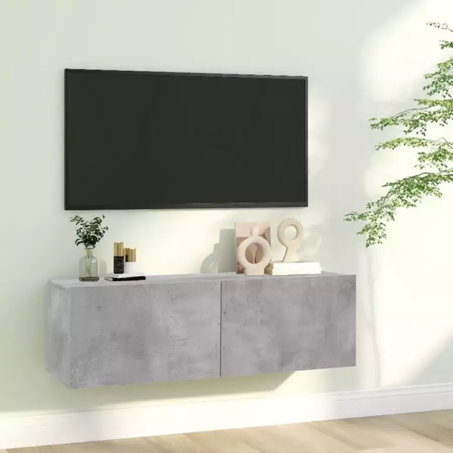 Furniture Limited Tv-meubel 100x30x30 cm bewerkt hout betongrijs