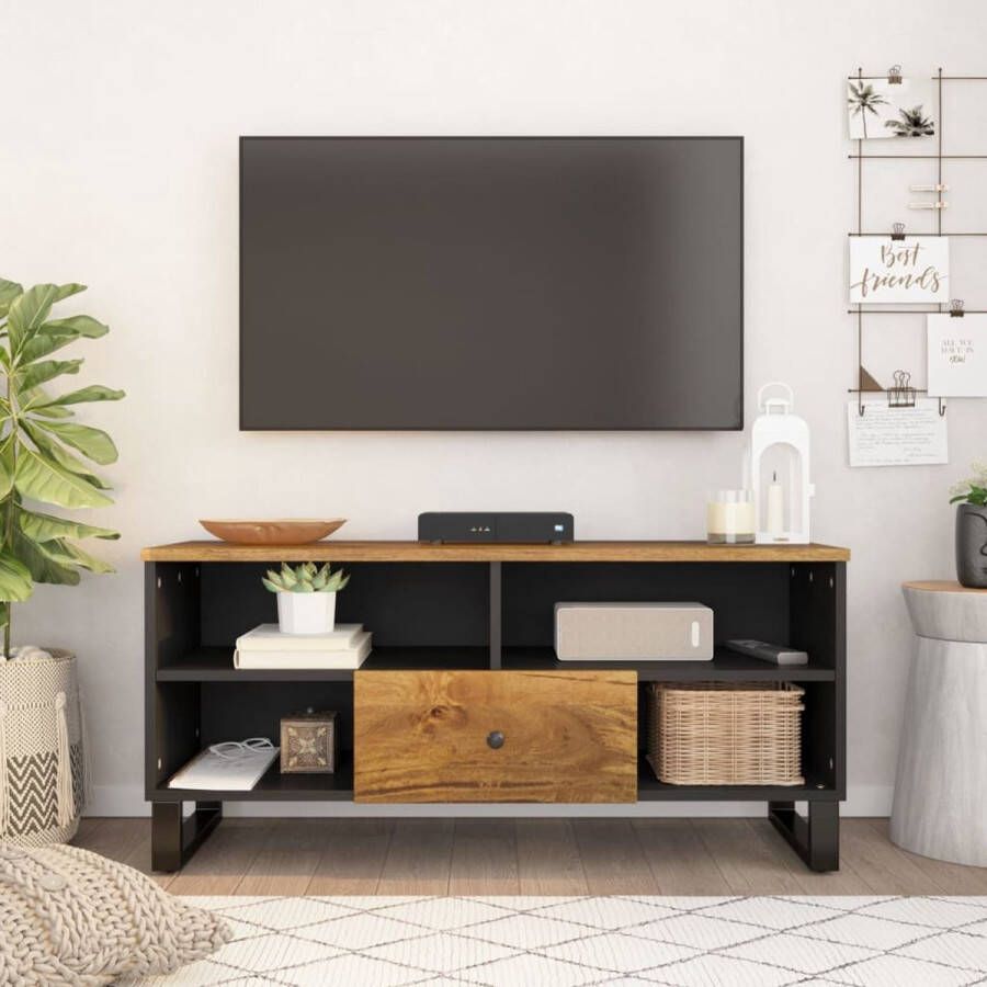 Furniture Limited Tv-meubel 100x33x46 cm massief mangohout en bewerkt hout