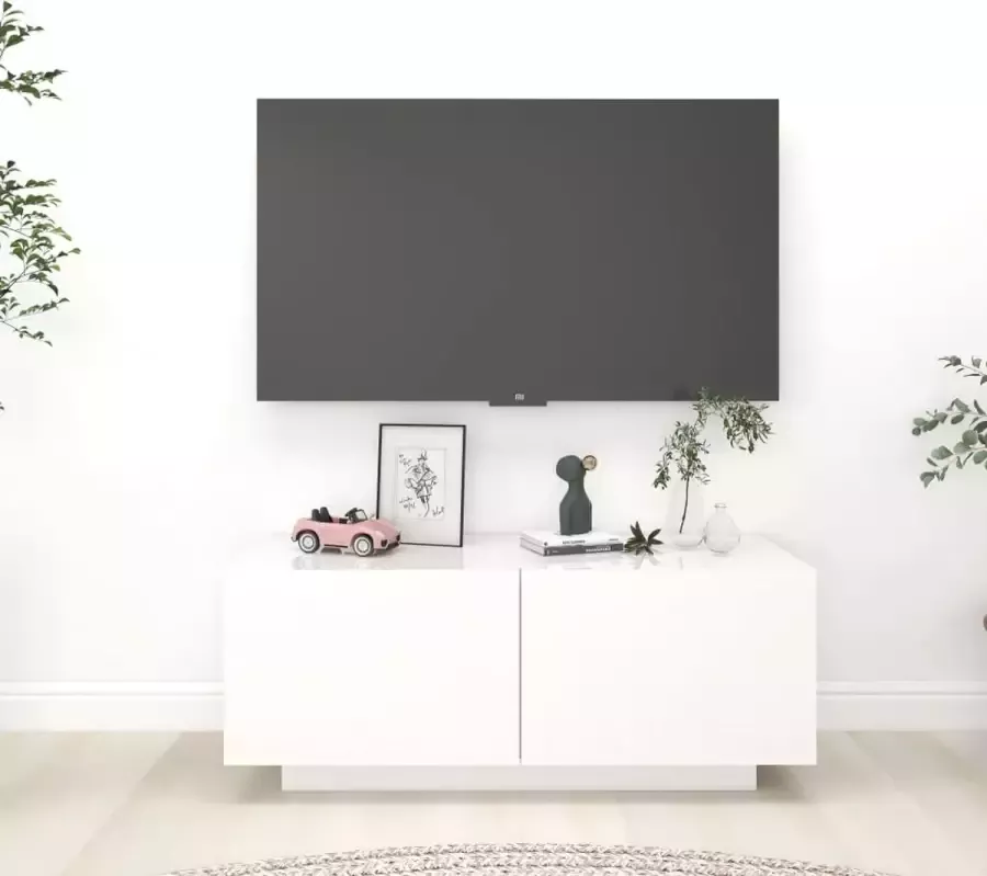 Prolenta Premium INFIORI Tv-meubel 100x35x40 cm spaanplaat hoogglans wit - Foto 2