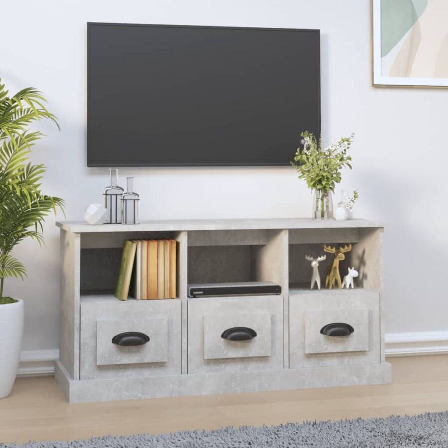 Furniture Limited Tv-meubel 100x35x50 cm bewerkt hout betongrijs