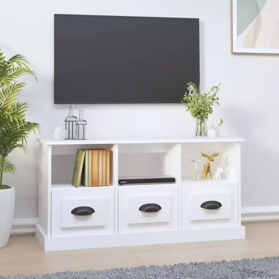 Furniture Limited Tv-meubel 100x35x50 cm bewerkt hout wit