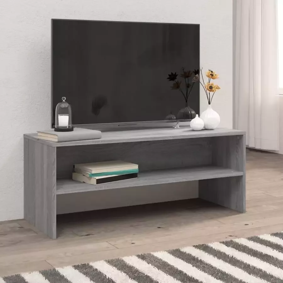 Furniture Limited Tv-meubel 100x40x40 cm bewerkt hout grijs sonoma eikenkleurig