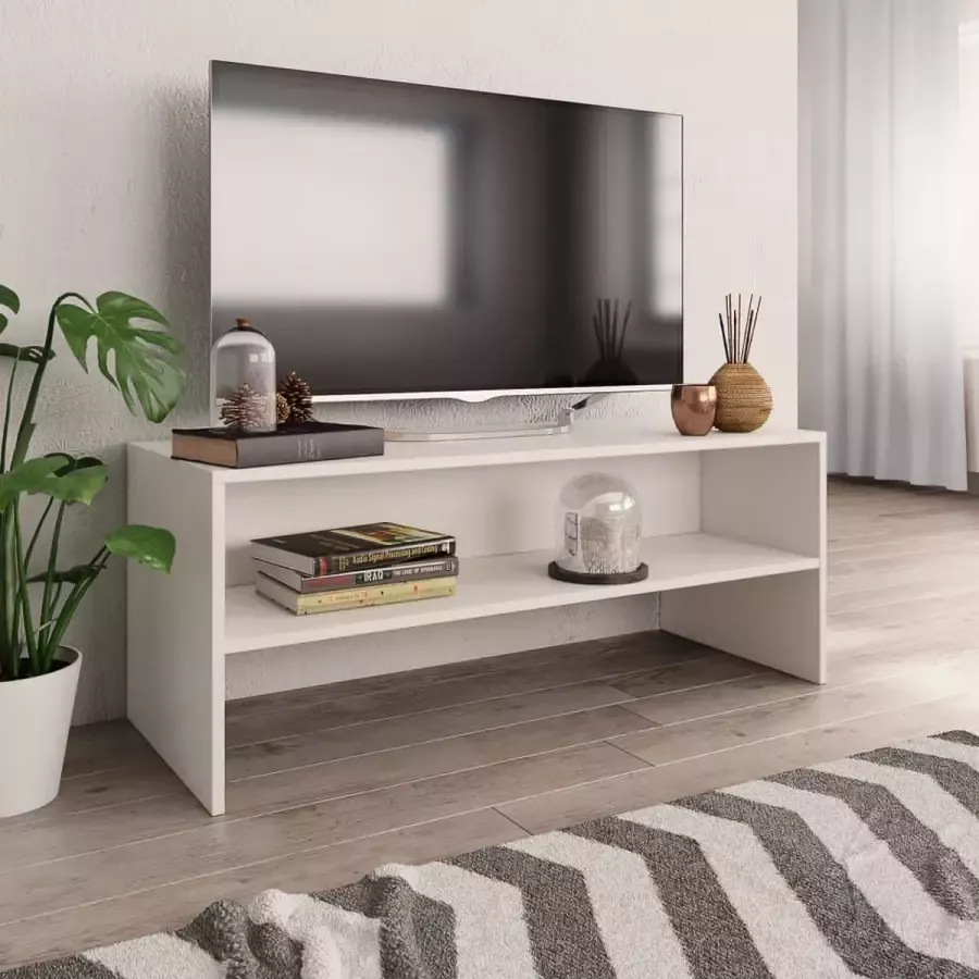 Furniture Limited Tv-meubel 100x40x40 cm bewerkt hout wit