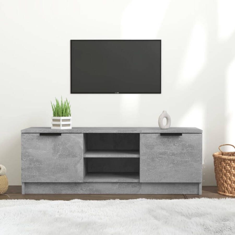Furniture Limited Tv-meubel 102x35x36 5 cm bewerkt hout betongrijs