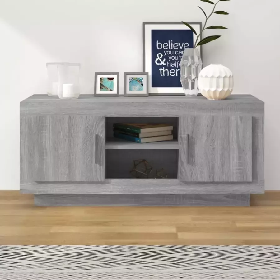 Furniture Limited Tv-meubel 102x35x45 cm bewerkt hout grijs sonoma eikenkleurig