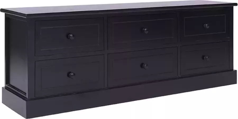 Furniture Limited Tv-meubel 108x30x40 cm massief paulowniahout zwart