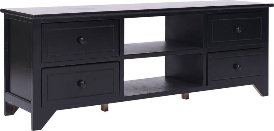 Furniture Limited Tv-meubel 108x30x40 cm massief paulowniahout zwart