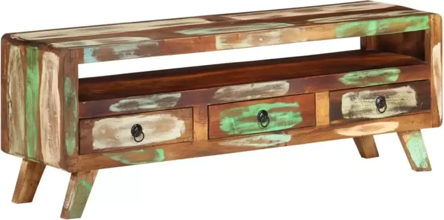 Furniture Limited Tv-meubel 110x30x40 cm massief gerecycled hout meerkleurig