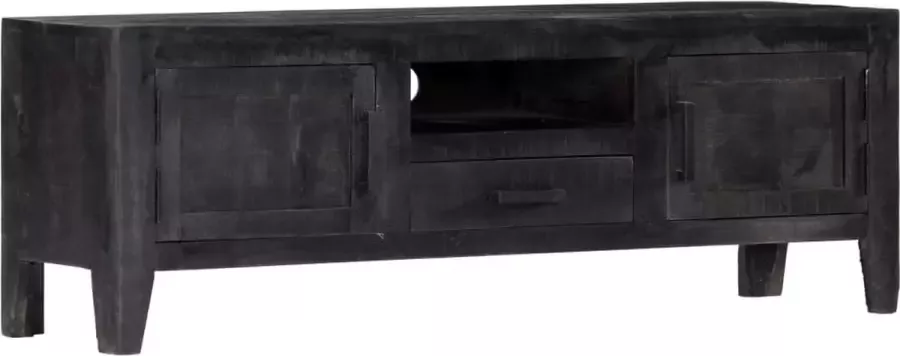 Furniture Limited Tv-meubel 118x30x40 cm massief mangohout zwart