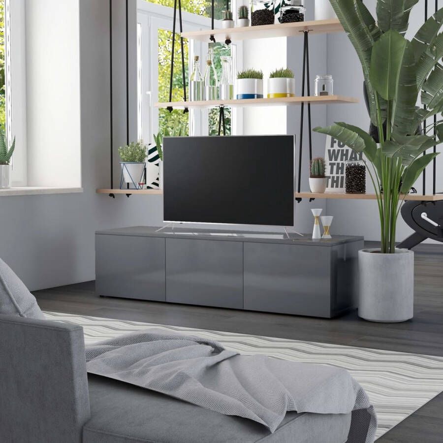 Furniture Limited Tv-meubel 120x34x30 cm spaanplaat hoogglans grijs