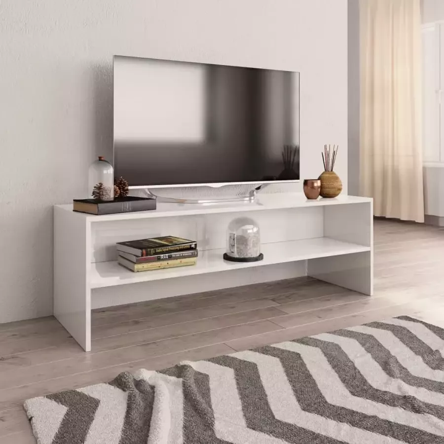 Furniture Limited Tv-meubel 120x40x40 cm bewerkt hout hoogglans wit