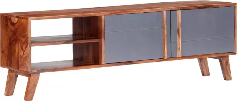 Furniture Limited Tv-meubel 140x30x45 cm massief sheeshamhout grijs