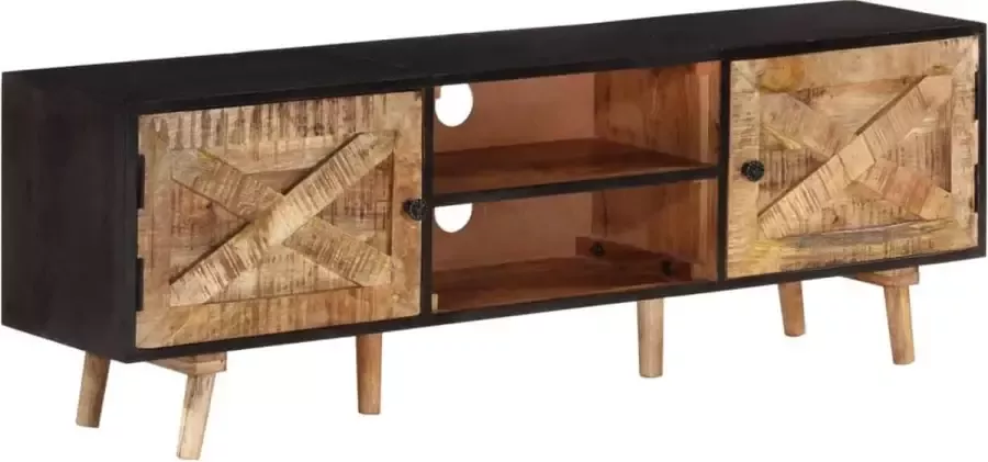 Furniture Limited Tv-meubel 140x30x46 cm ruw mangohout en massief acaciahout