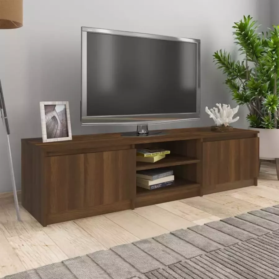 Furniture Limited Tv-meubel 140x40x35 5 cm bewerkt hout bruineikenkleurig