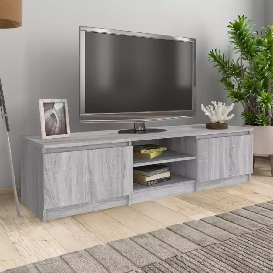 Furniture Limited Tv-meubel 140x40x35 5 cm bewerkt hout grijs sonoma eikenkleurig