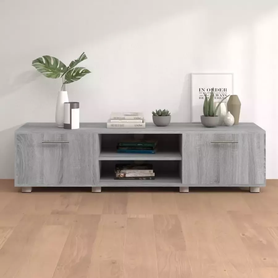 Furniture Limited Tv-meubel 140x40x35 cm bewerkt hout grijs sonoma eikenkleurig