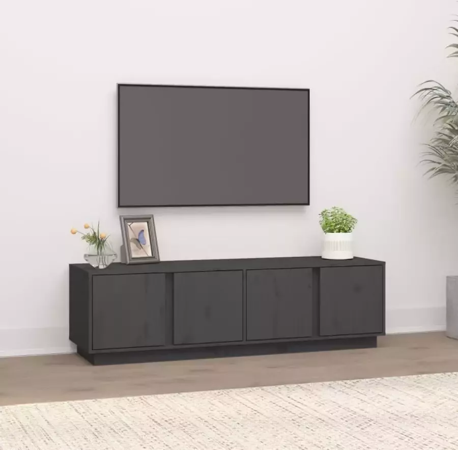 Furniture Limited Tv-meubel 140x40x40 cm massief grenenhout grijs