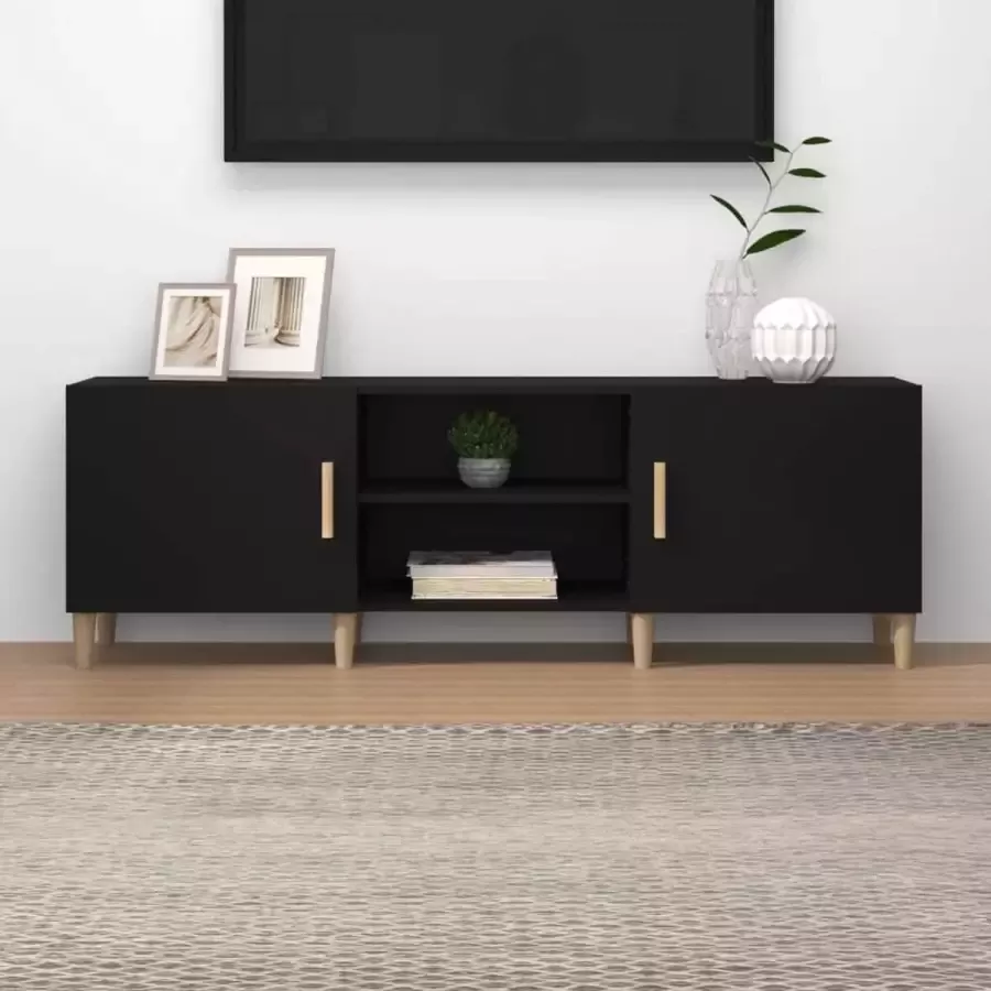 Furniture Limited Tv-meubel 150x30x50 cm bewerkt hout zwart