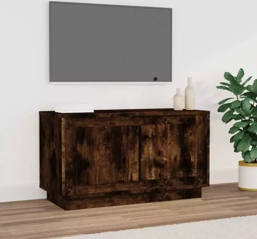 Furniture Limited Tv-meubel 80x35x45 cm bewerkt hout gerookt eikenkleurig