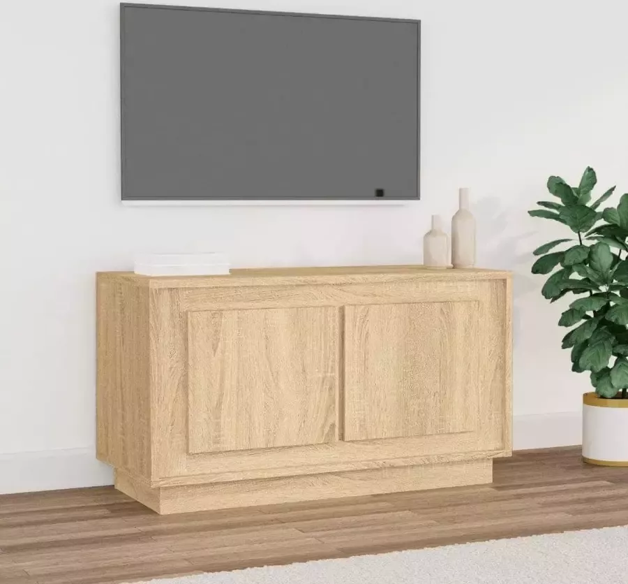 Furniture Limited Tv-meubel 80x35x45 cm bewerkt hout sonoma eikenkleurig