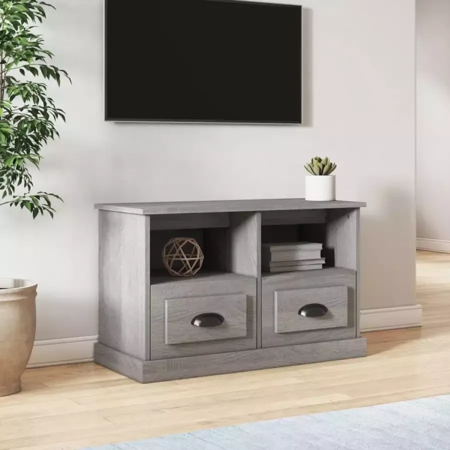 Furniture Limited Tv-meubel 80x35x50 cm bewerkt hout grijs sonoma eikenkleurig