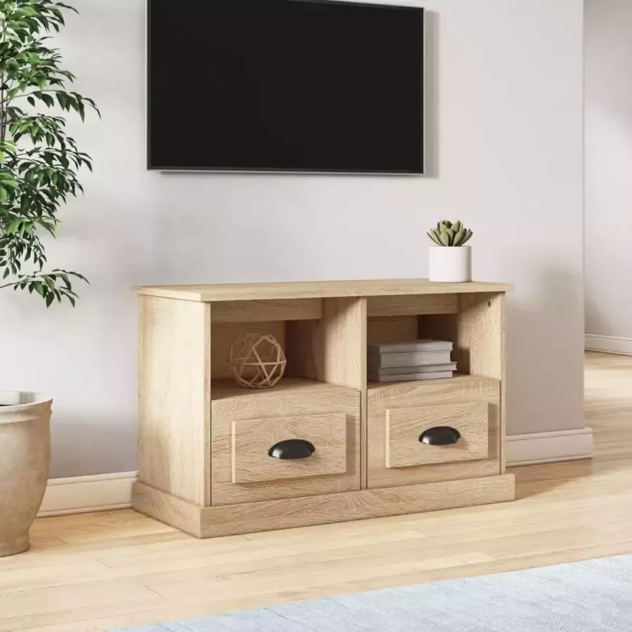 Furniture Limited Tv-meubel 80x35x50 cm bewerkt hout sonoma eikenkleurig