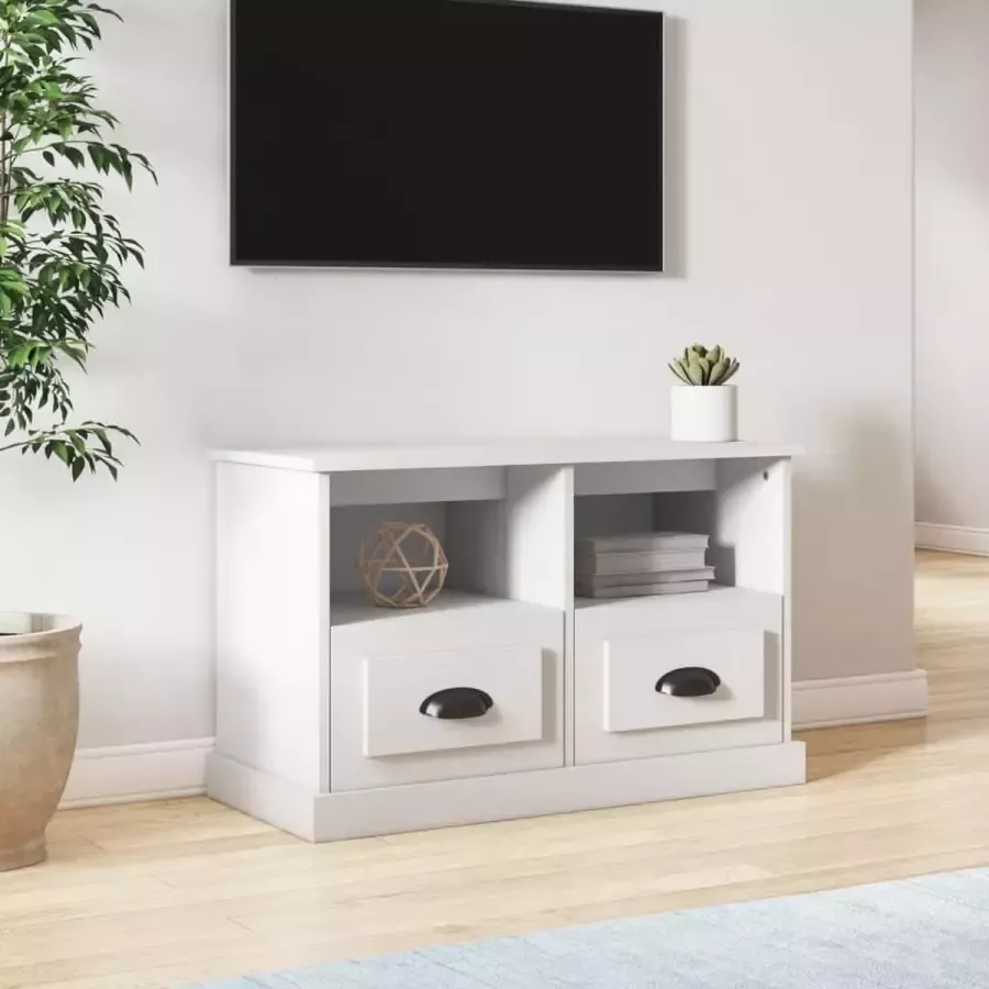 Furniture Limited Tv-meubel 80x35x50 cm bewerkt hout wit