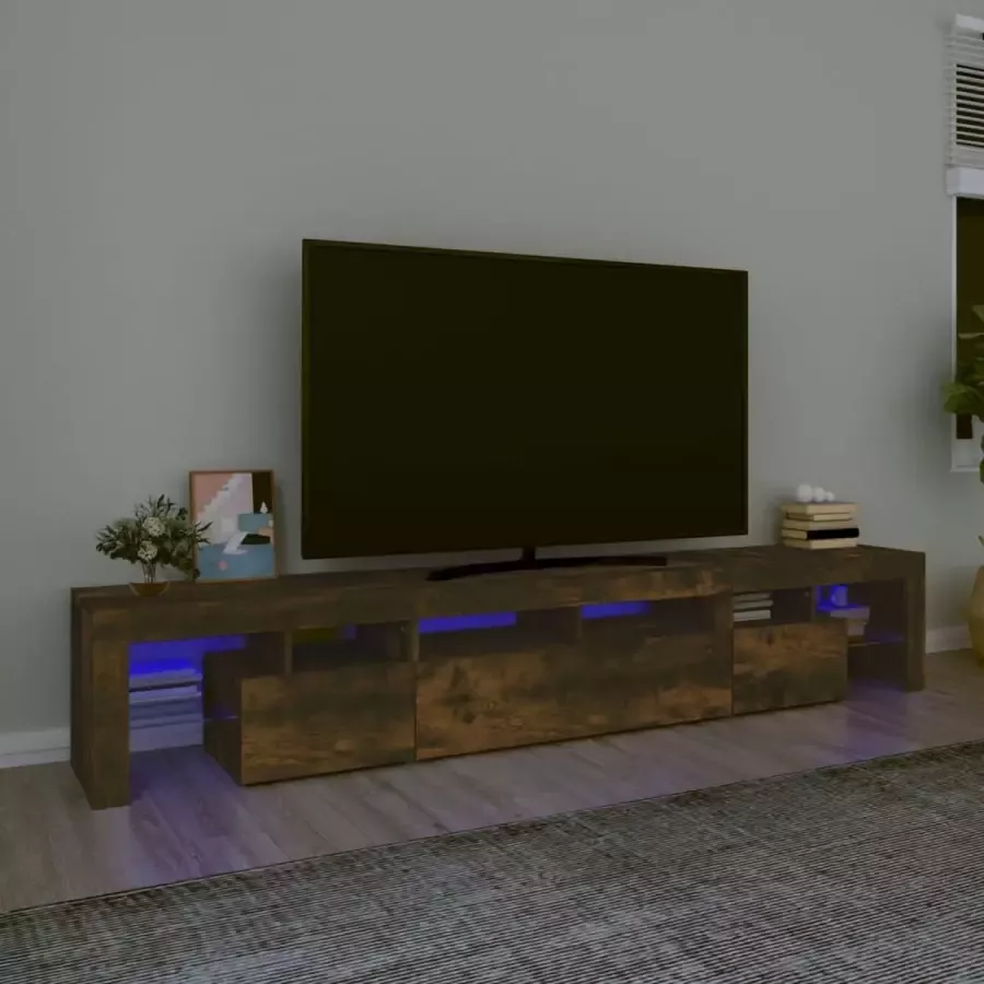 Furniture Limited Tv-meubel LED-verlichting 230x36 5x40 cm gerookt eikenkleurig