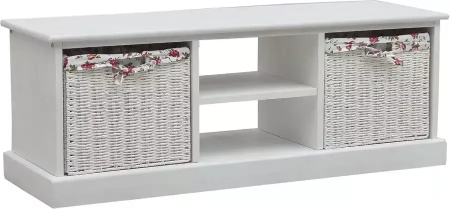 Furniture Limited Tv-meubel met 2 manden hout wit