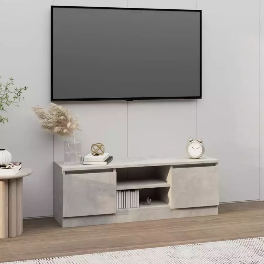 Furniture Limited Tv-meubel met deur 102x30x36 cm betongrijs