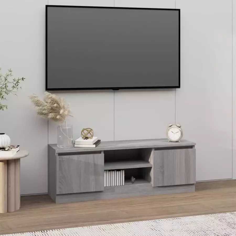 Furniture Limited Tv-meubel met deur 102x30x36 cm grijs sonoma eikenkleurig
