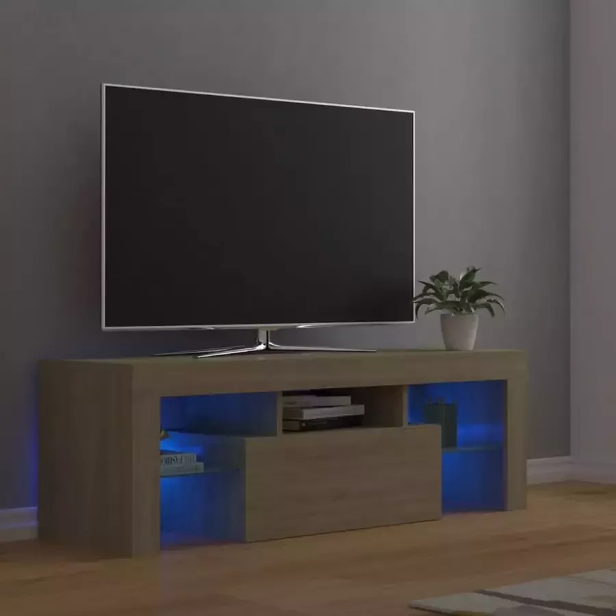 Prolenta Premium INFIORI Tv-meubel met LED-verlichting 120x35x40cm sonoma eikenkleurig - Foto 2