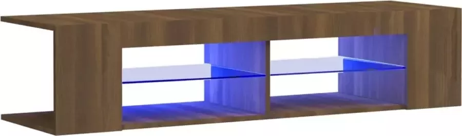 Furniture Limited Tv-meubel met LED-verlichting 135x39x30 cm bruineikenkleurig