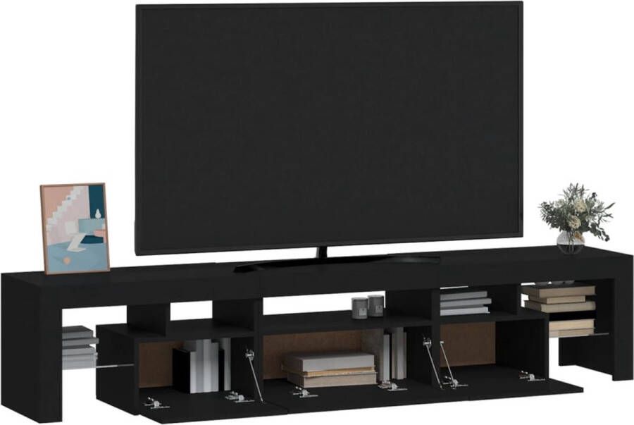 Furniture Limited Tv-meubel met LED-verlichting 200x36 5x40 cm zwart