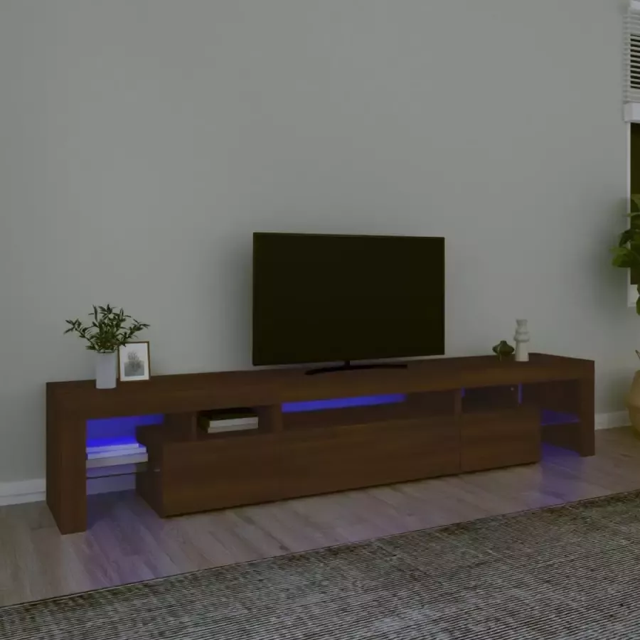 Furniture Limited Tv-meubel met LED-verlichting 215x36 5x40 cm bruineikenkleurig
