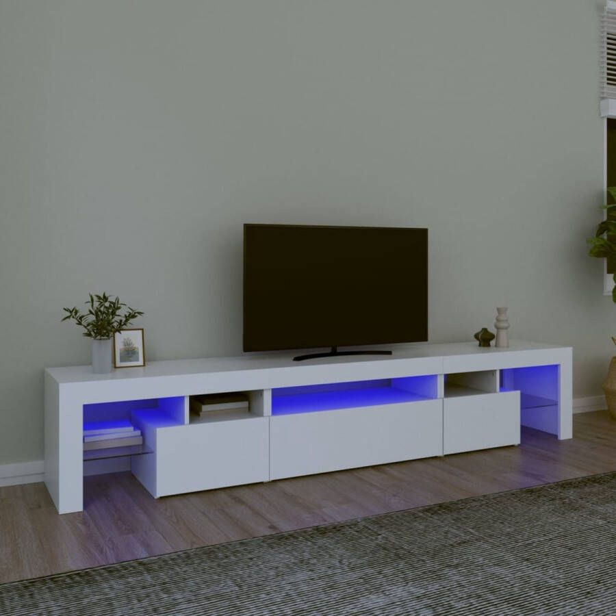 Furniture Limited Tv-meubel met LED-verlichting 215x36 5x40 cm wit