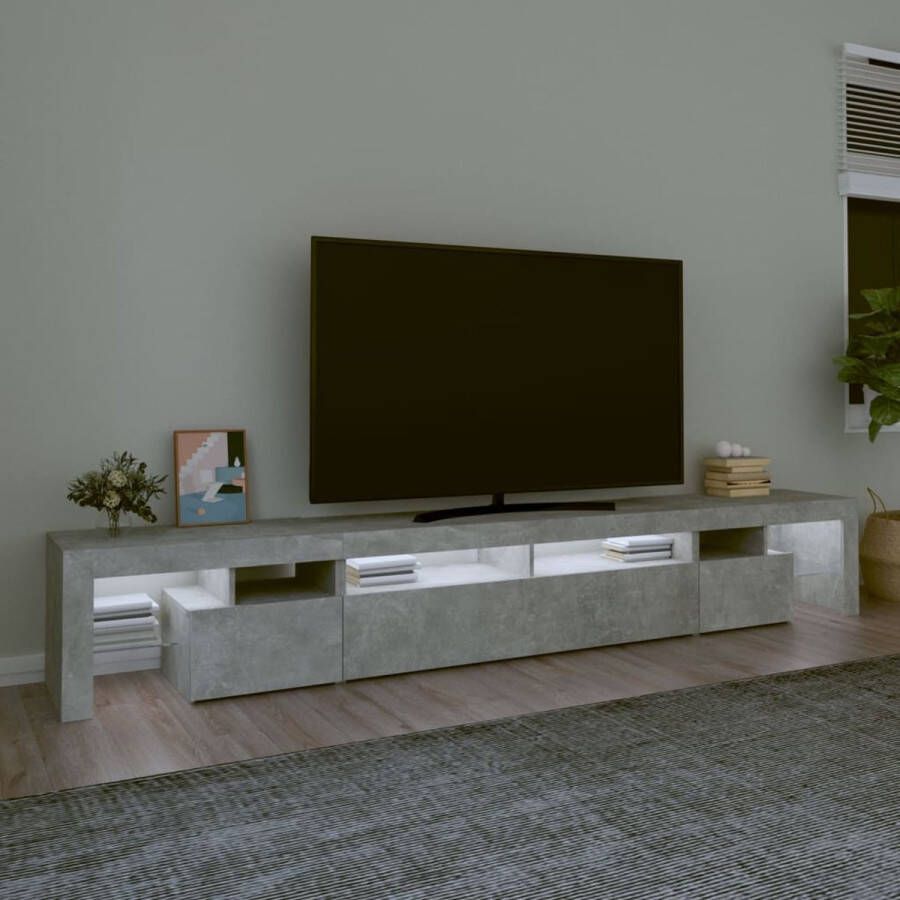 Furniture Limited Tv-meubel met LED-verlichting 260x36 5x40 cm betongrijs