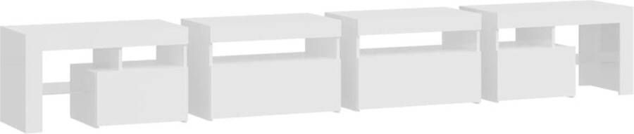 Furniture Limited Tv-meubel met LED-verlichting 260x36 5x40 cm hoogglans wit