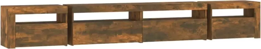 Furniture Limited Tv-meubel met LED-verlichting 270x35x40 cm gerookt eikenkleurig