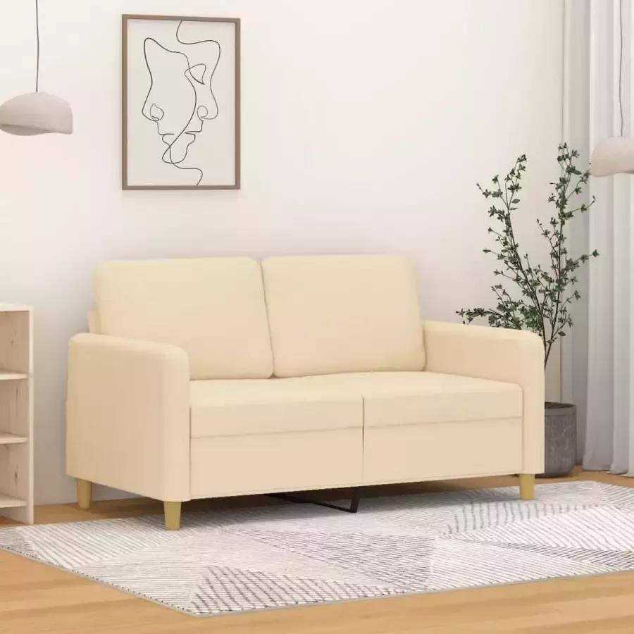 Furniture Limited Tweezitsbank 120 cm stof crèmekleurig