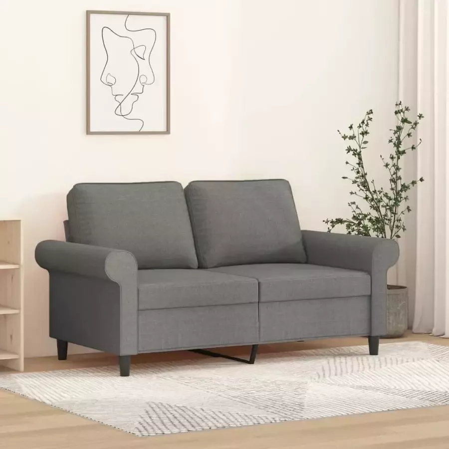 Furniture Limited Tweezitsbank 120 cm stof donkergrijs