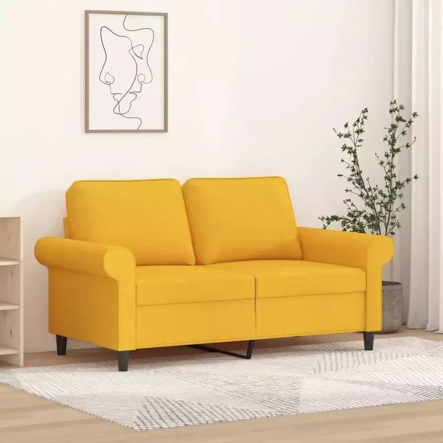 Furniture Limited Tweezitsbank 120 cm stof lichtgeel