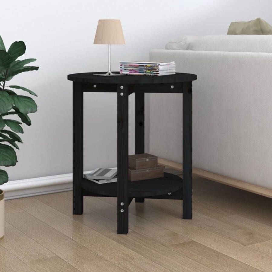 Furniture Limited vidaXL Salontafel Ø 55x60 cm massief grenenhout zwart