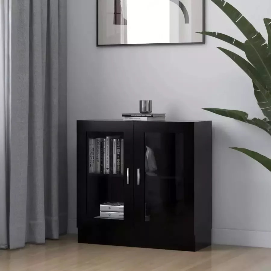 Furniture Limited Vitrinekast 82 5x30 5x80 cm spaanplaat zwart