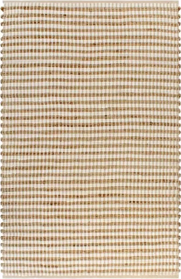 Furniture Limited Vloerkleed 120x180 cm handgeweven jute -l en wit